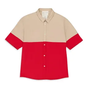 BAUHAUS BEIGE RED BUTTON-DOWN SHIRT