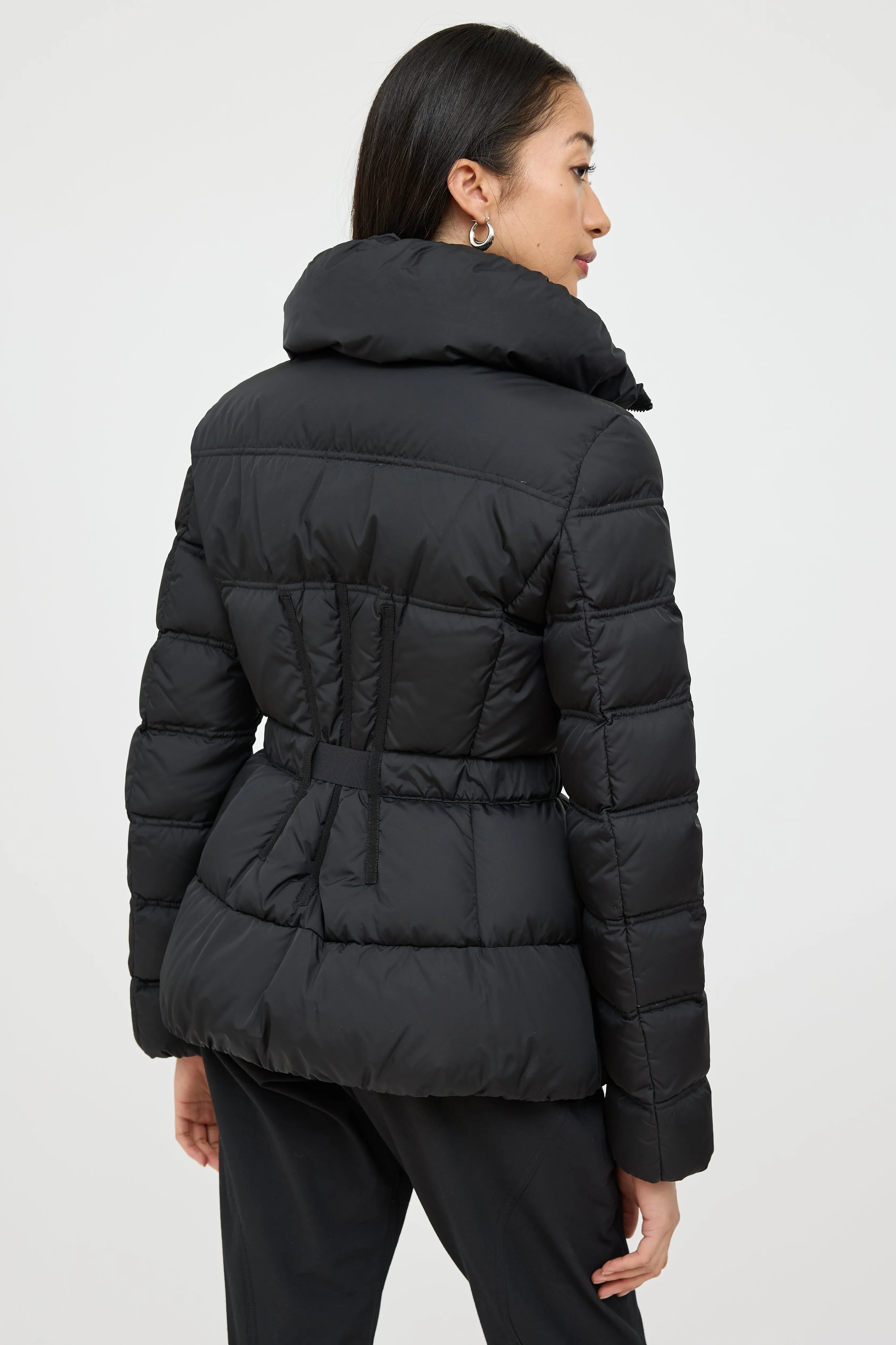 Black Alouette Down Belted Jacket