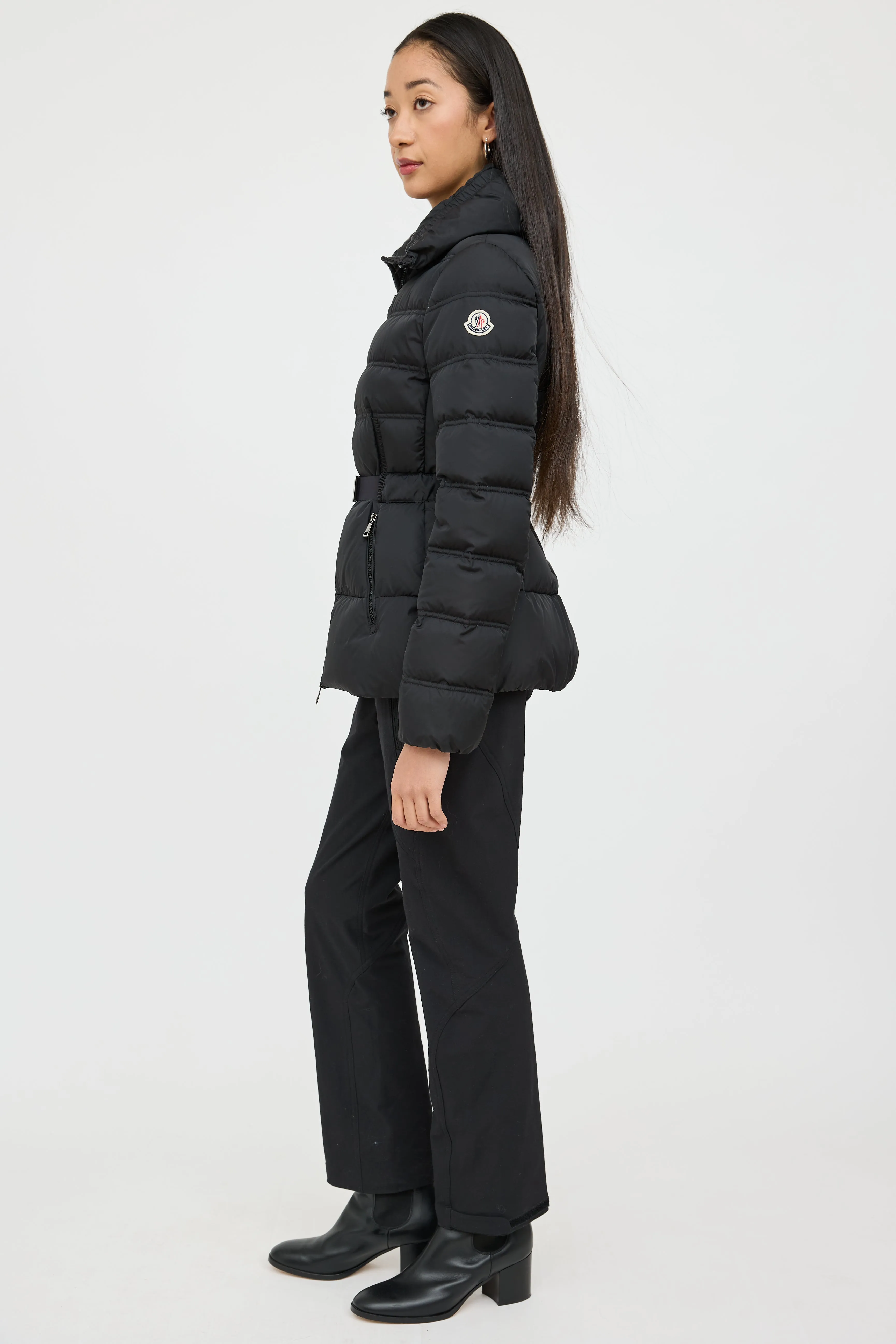 Black Alouette Down Belted Jacket