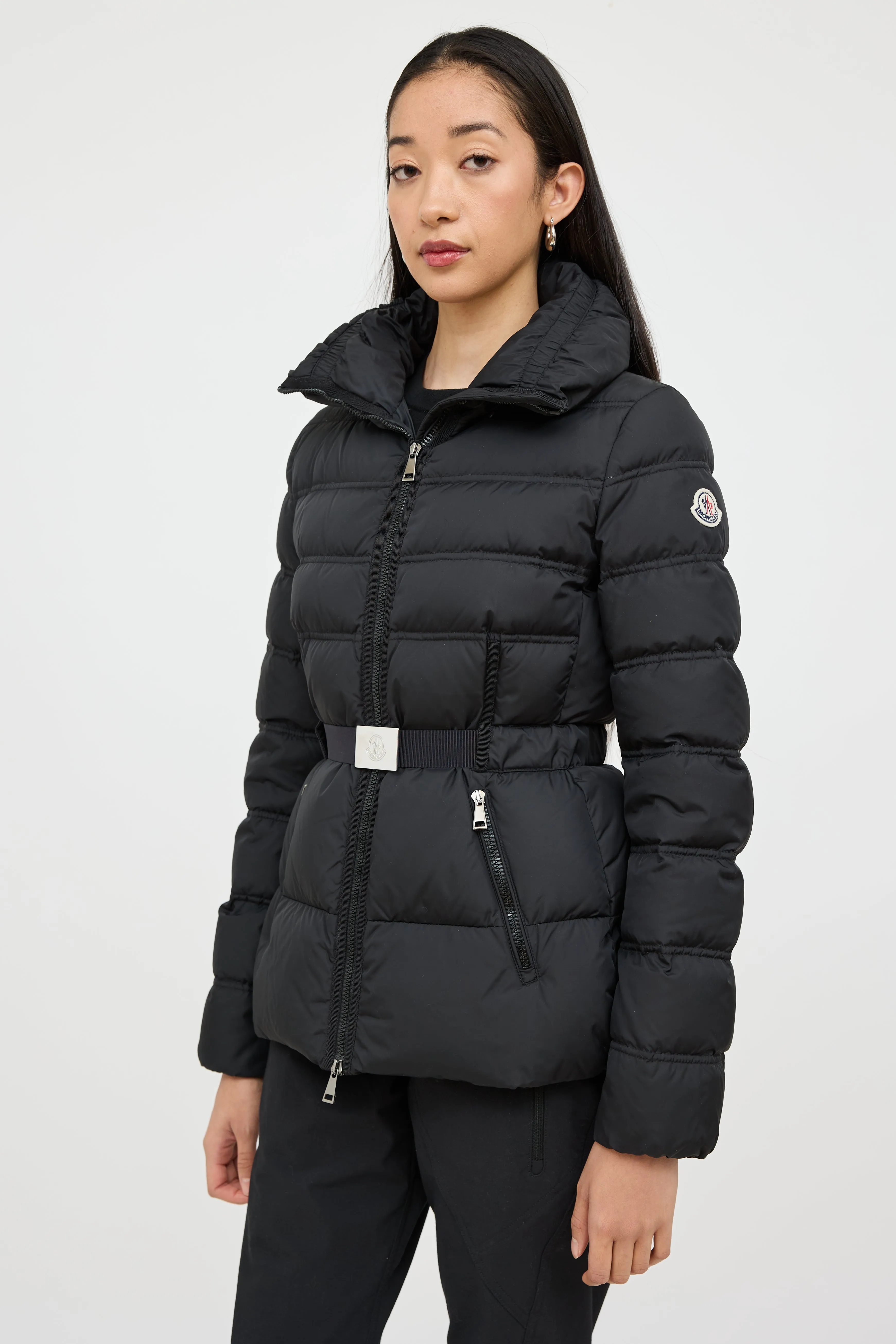 Black Alouette Down Belted Jacket