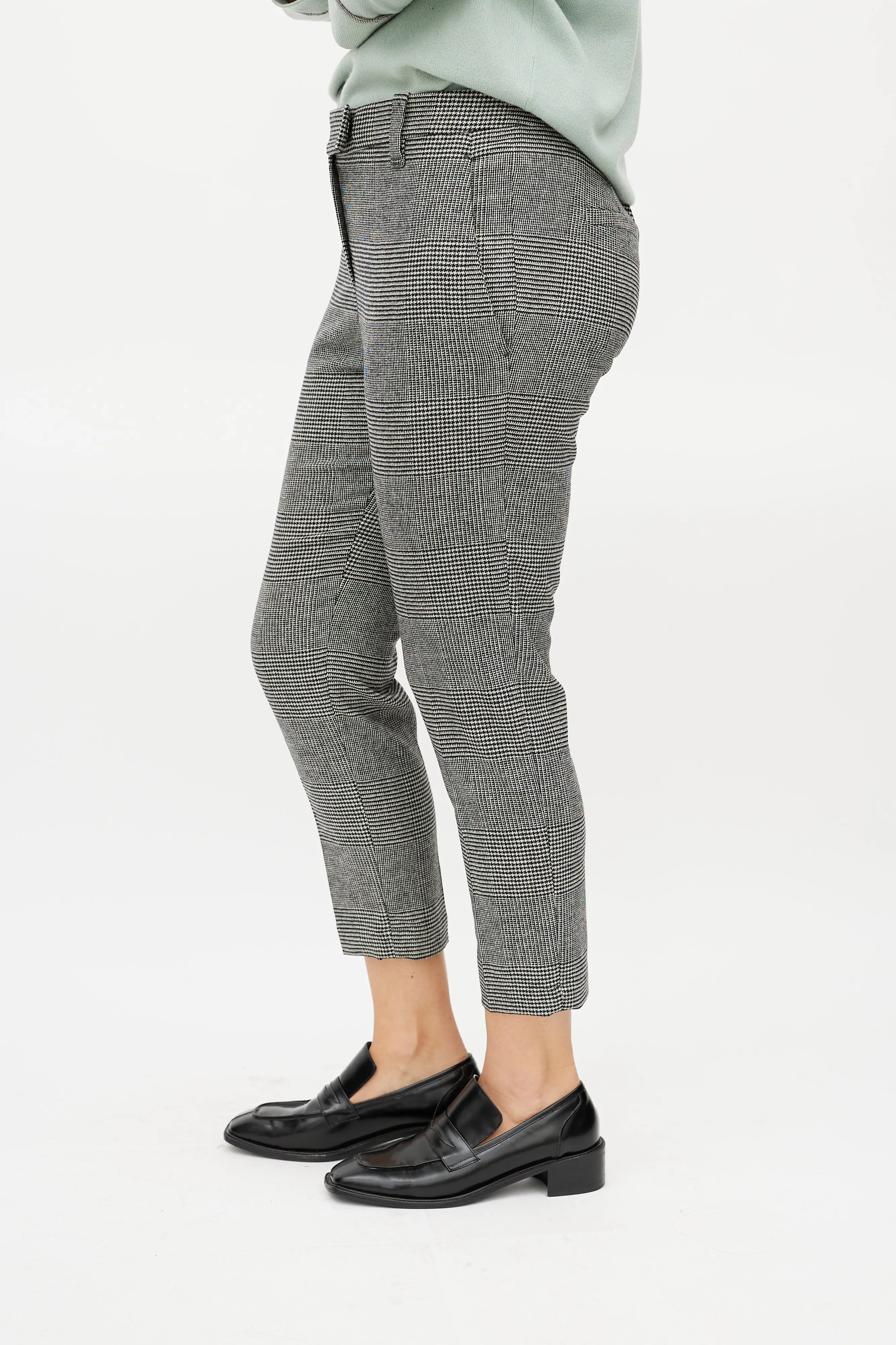 Black & White Wool Houndstooth Trouser