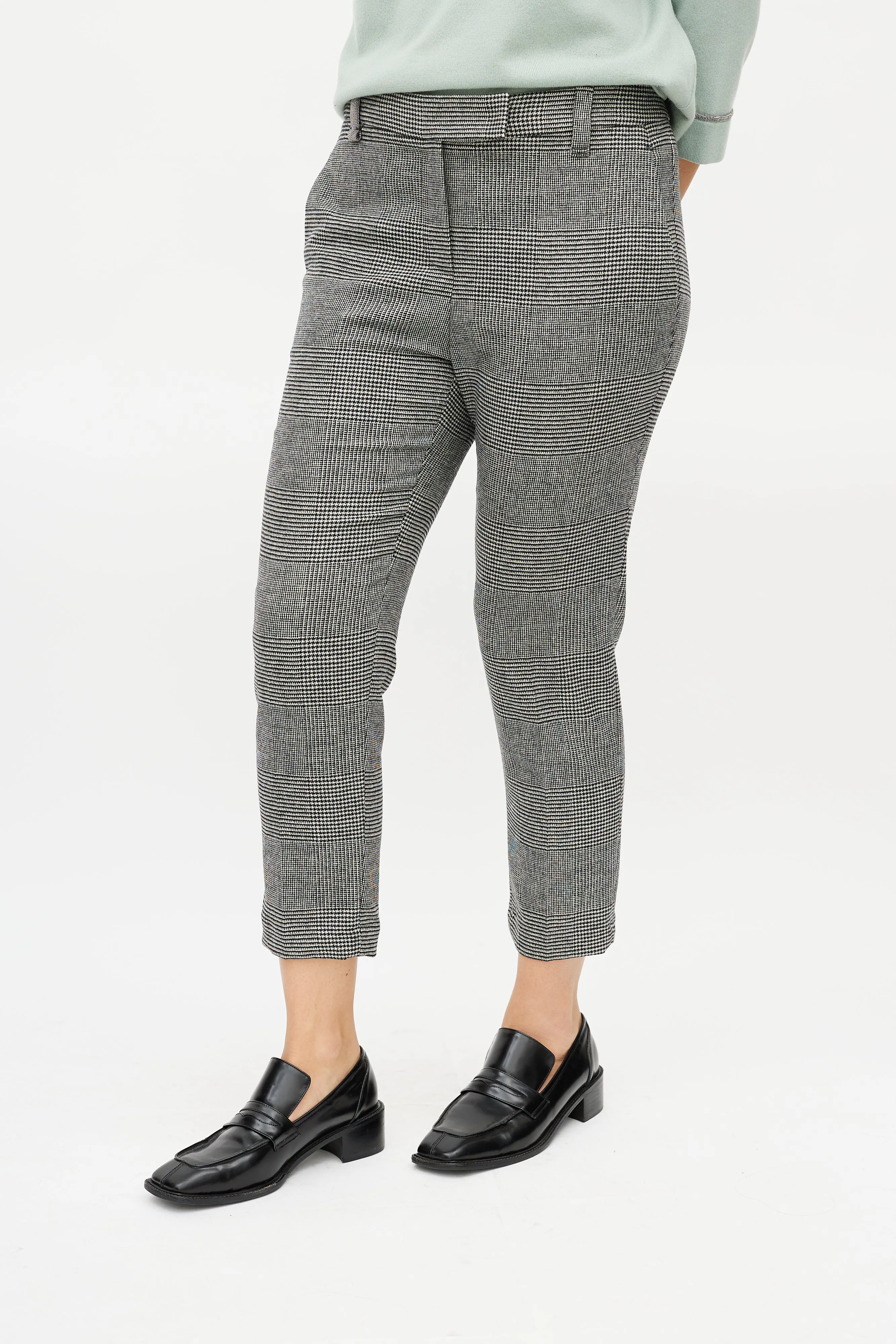 Black & White Wool Houndstooth Trouser