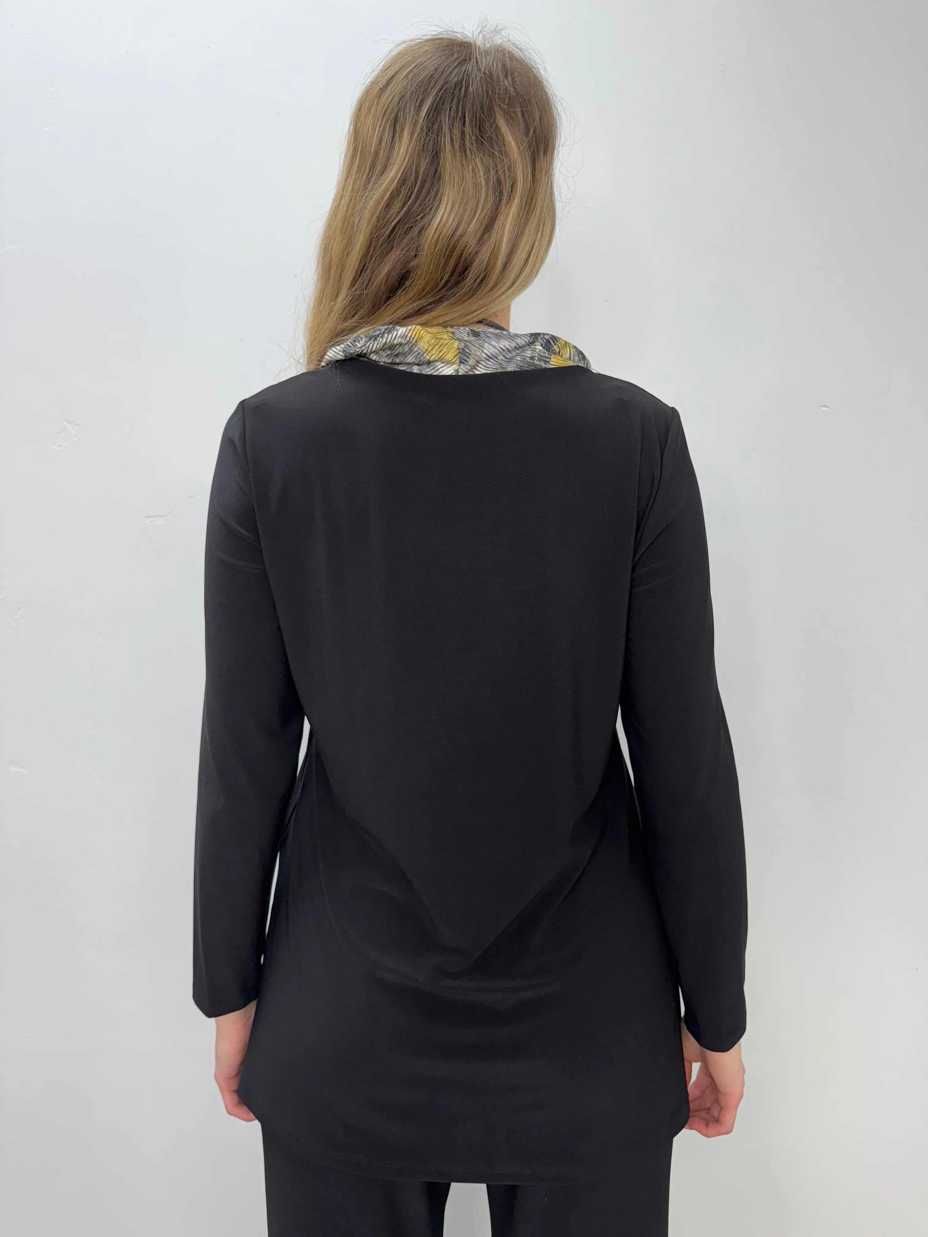 Black ITY Scooped Cowl Neck Collar Detail