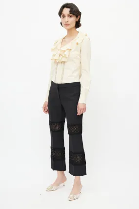 Black Lace Cut-Out Trouser