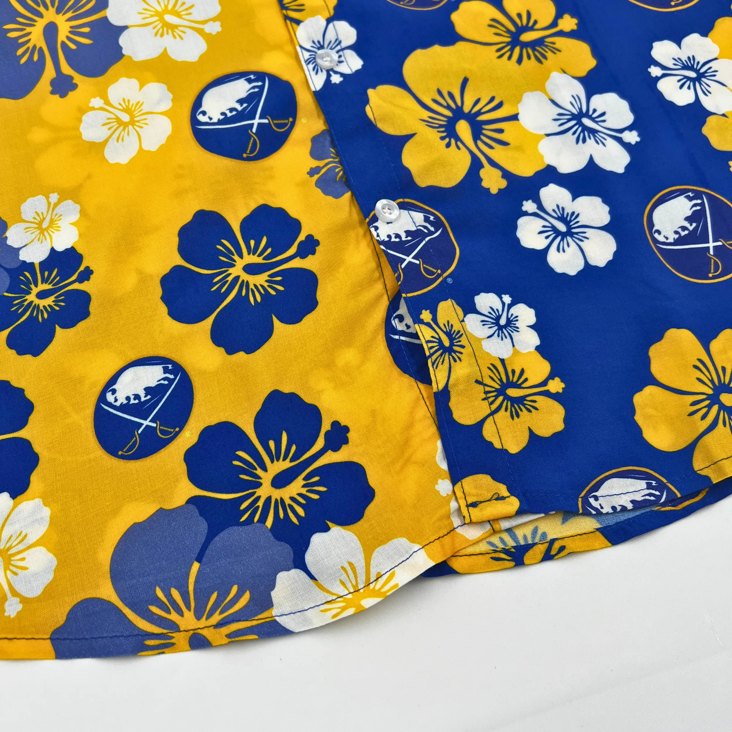 Buffalo Sabres Royal & Gold Split Floral Button Up Shirt