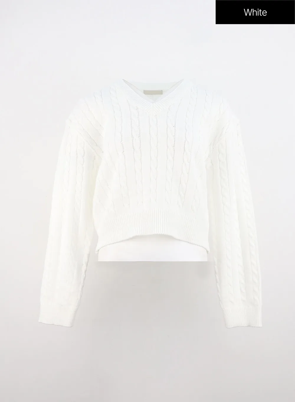 Cable Knit V-Neck Sweater OO316