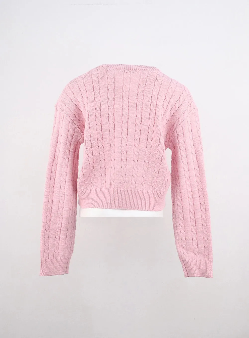 Cable Knit V-Neck Sweater OO316