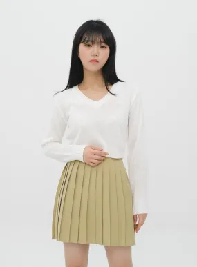 Cropped V Neck Knit C1901