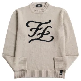Fendi Cashmere Crew Neck Sweater Brown