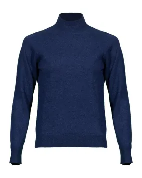 Repeat Mock Neck Cashmere Sweater Navy