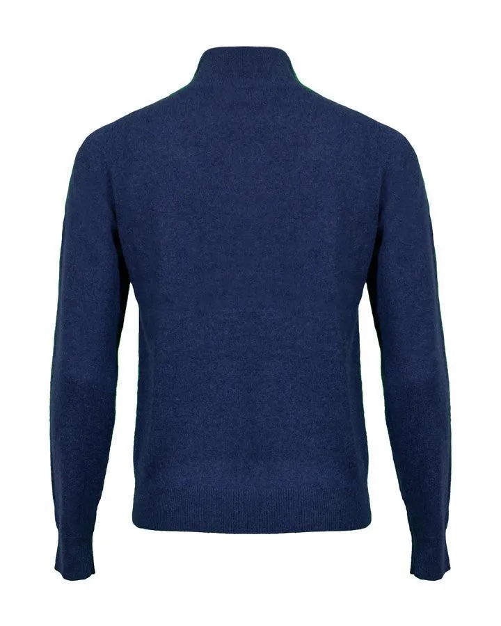 Repeat Mock Neck Cashmere Sweater Navy