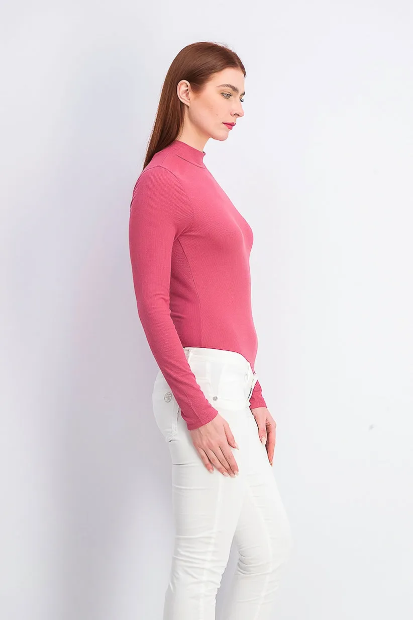 Self Esteem Juniors' Mock-Neck Bodysuit Pink Size X-Large